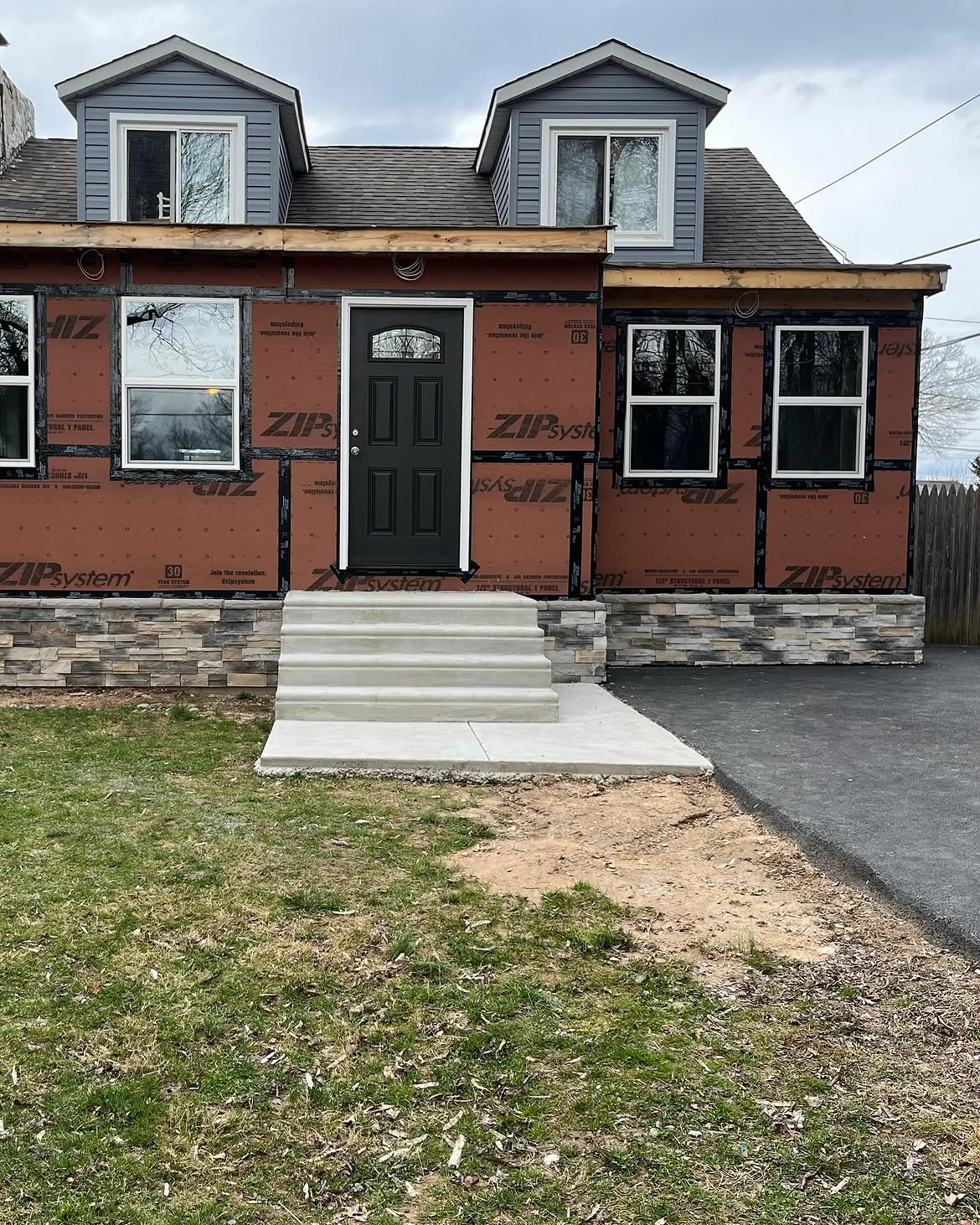 Full Front Porch Removal & Stone Veneer Rebuild